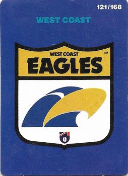 1990 AFL Scanlens Stimorol #121 West Coast Eagles Front